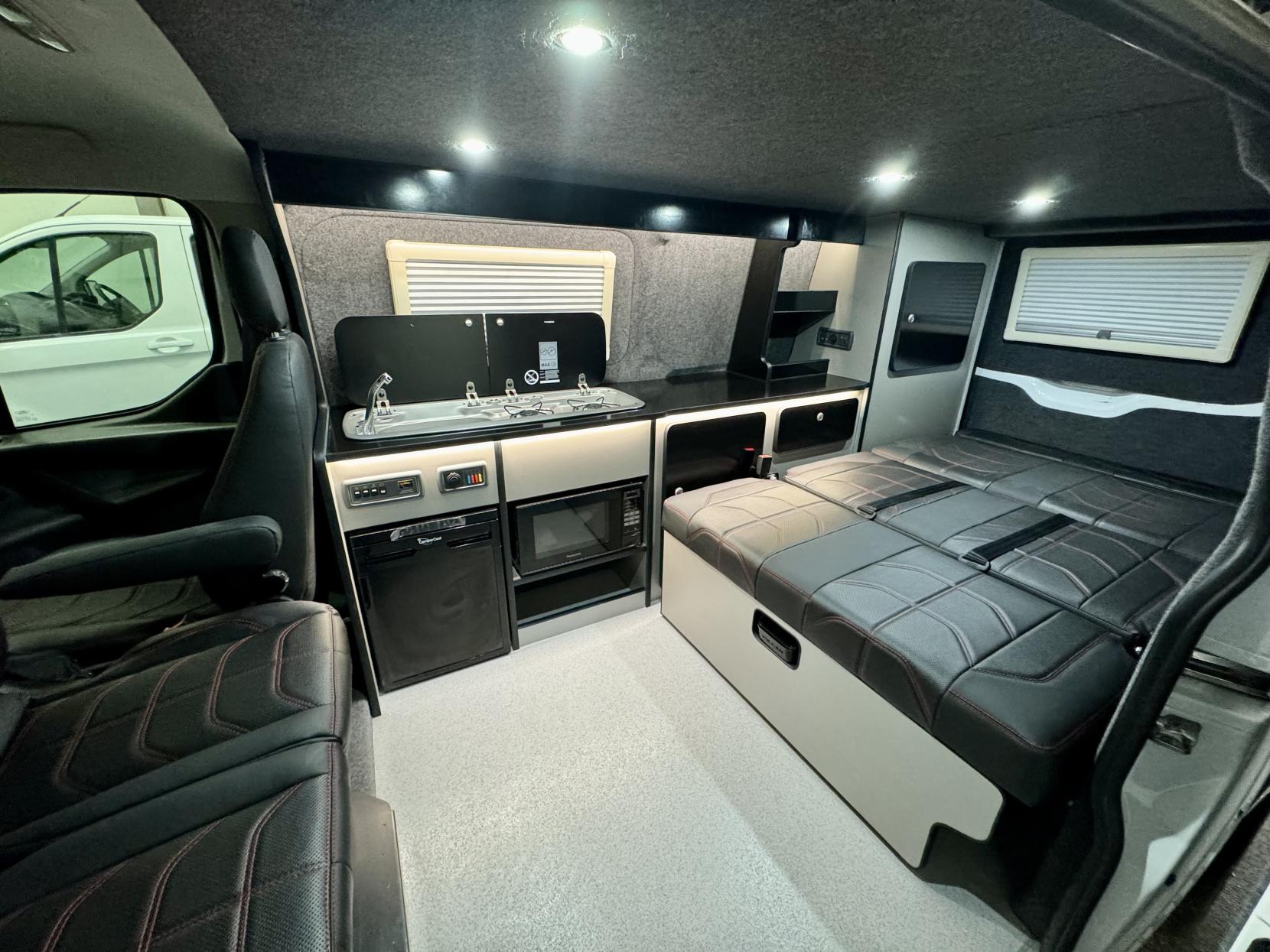 Ford Transit Custom Camper Van Motorhome LWB With Solar & Tailgate 2.2 LWB CAMPER VAN WITH TAILGATE AND AIR CON